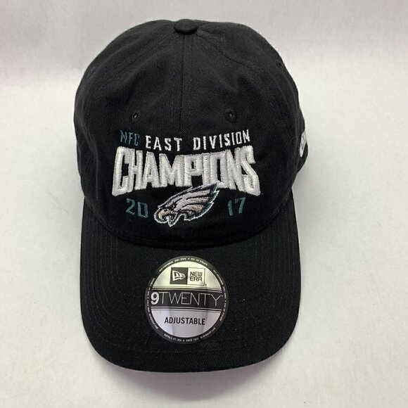 Philadelphia Eagles NFC East Champions NFL New Era 9Twenty Adjustable Black Hat - Picture 1 of 8